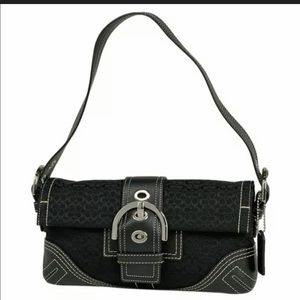 Authentic Coach mini 3628 black canvas, leather